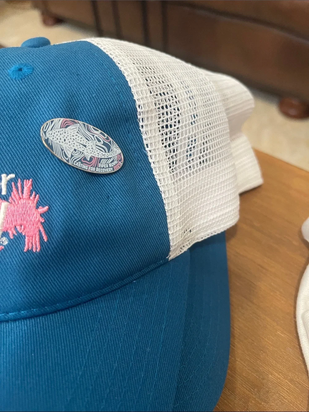 Women’s Blue Trucker Hats and Buff Set